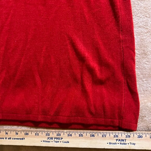 Connection Apparel Women‎ Medium Red Knit Form Fit Stretch Crowl Neck Dress (W) - Picture 6 of 7